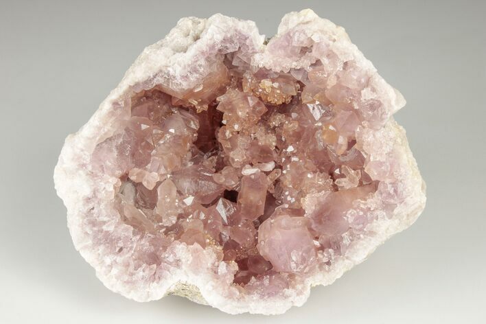 3.8" Sparkly, Pink Amethyst Geode Half - Argentina